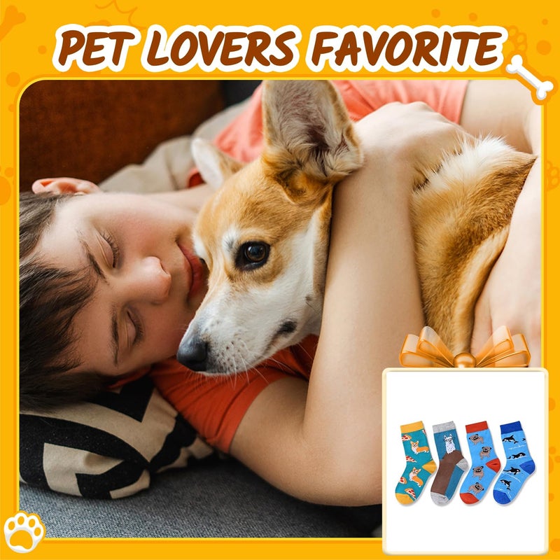 Happy Pop HAPPYPOP Animal Corgi Lover Gifts - Cute Corgi Shark Llama Socks for Kids 7-9 Years - Image 5